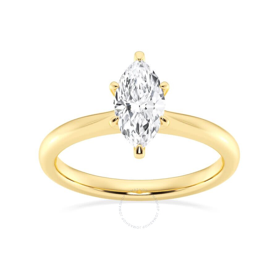 Brilliant Diamond Lab Grown 1 Carat Diamond Engagement Ring For Women Prong Set Solitaire Marquise