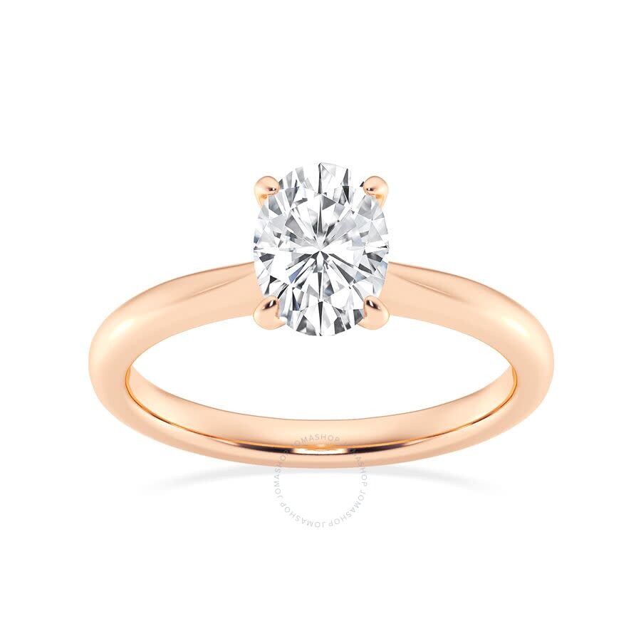Brilliant Diamond Lab Grown 1 Carat Diamond Engagement Ring For Women Prong Set Solitaire Oval Cut/