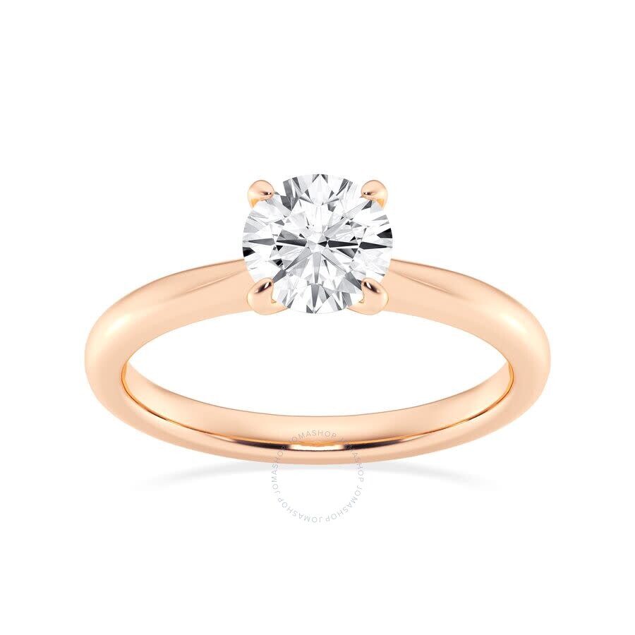 Brilliant Diamond Lab Grown 1 Carat Round Cut Prong Set Solitaire Diamond Engagement Ring For Women