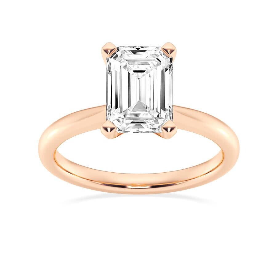 Brilliant Diamond Lab Grown 2 Carat Diamond Engagement Ring For Women  Prong Set Solitaire Emerald C In Gold