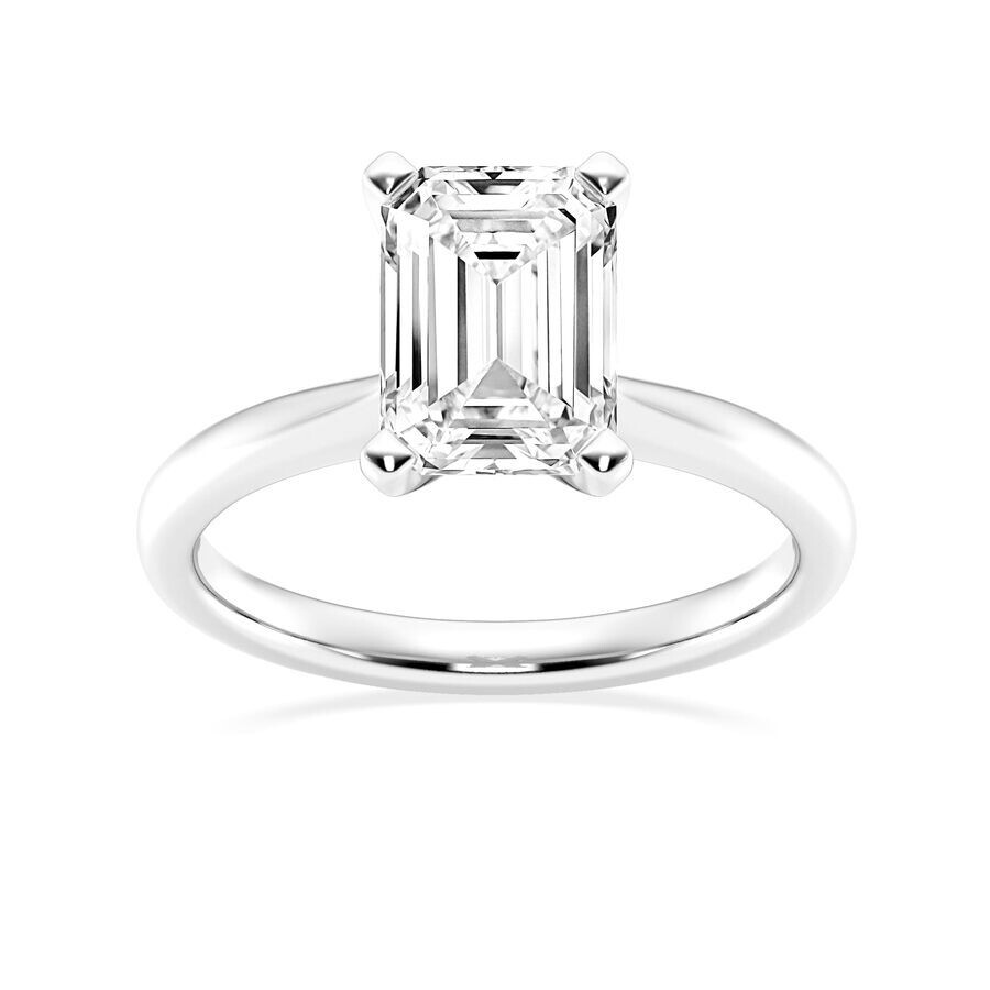 Brilliant Diamond Lab Grown 2 Carat Diamond Engagement Ring For Women Prong Set Solitaire Emerald C