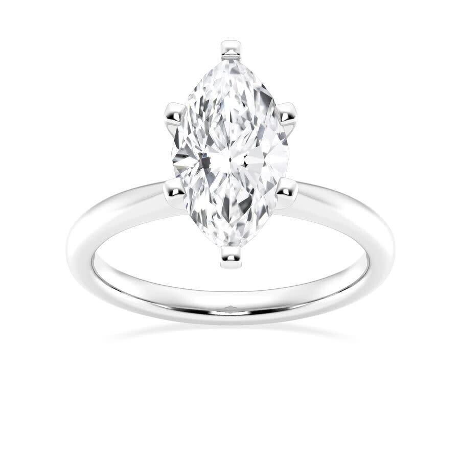 Brilliant Diamond Lab Grown 2 Carat Diamond Engagement Ring For Women Prong Set Solitaire Marquise