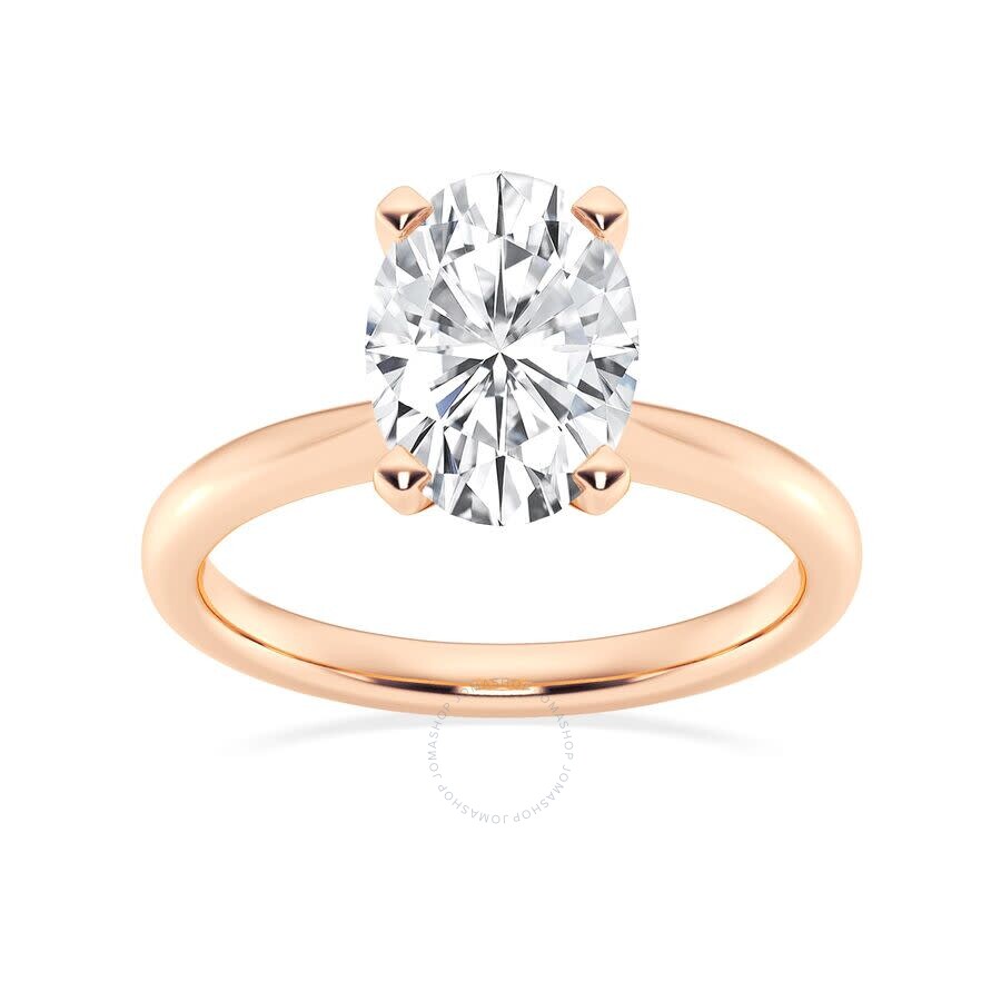 Brilliant Diamond Lab Grown 2 Carat Diamond Engagement Ring For Women Prong Set Solitaire Oval Cut/