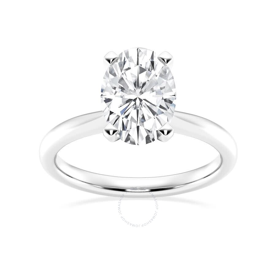 Brilliant Diamond Lab Grown 2 Carat Diamond Engagement Ring For Women Prong Set Solitaire Oval Cut/