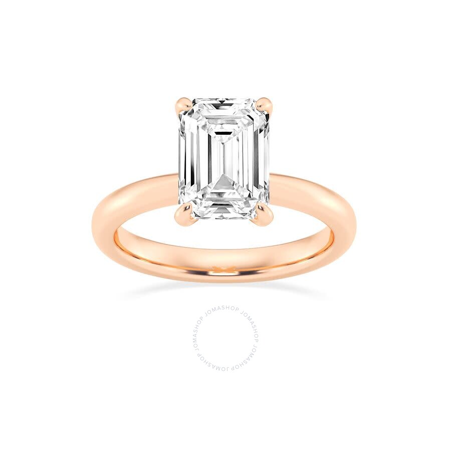 Brilliant Diamond Lab Grown 3 Carat Diamond Engagement Ring For Women Prong Set Solitaire Emerald C