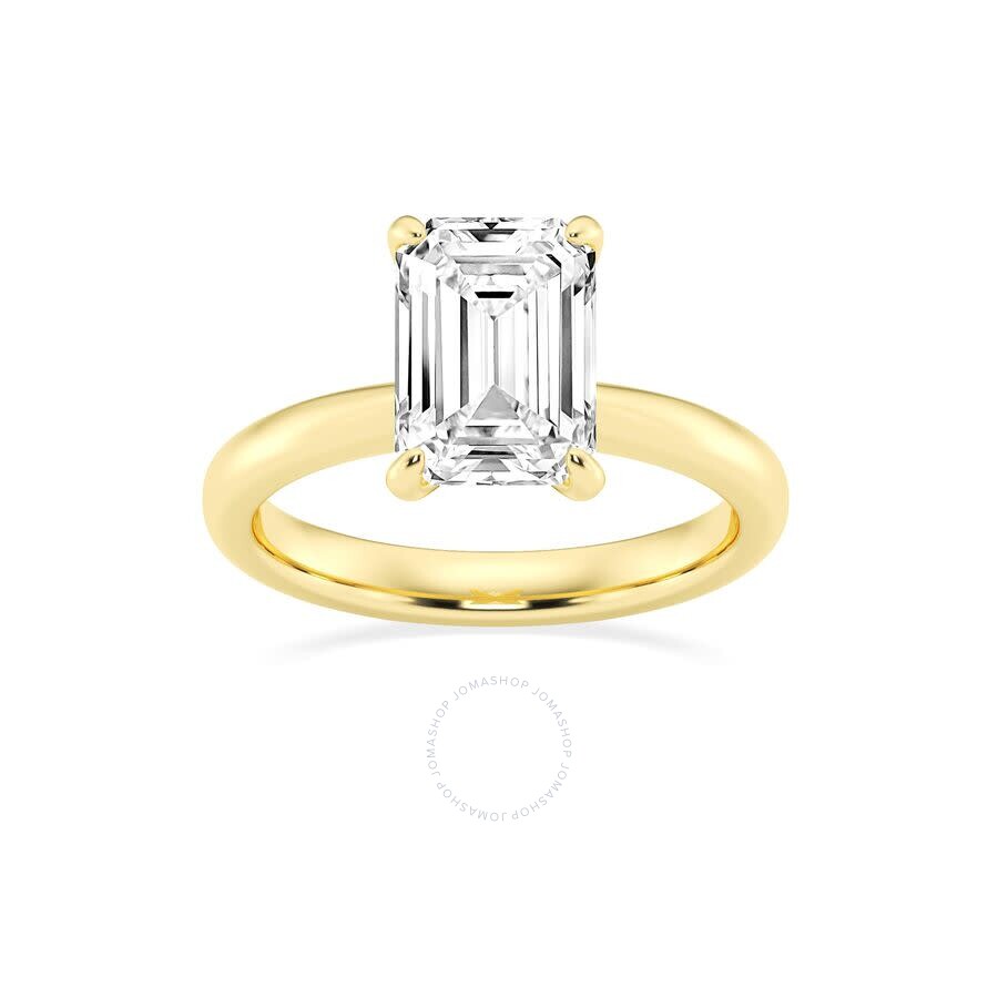 Brilliant Diamond Lab Grown 3 Carat Diamond Engagement Ring For Women Prong Set Solitaire Emerald C