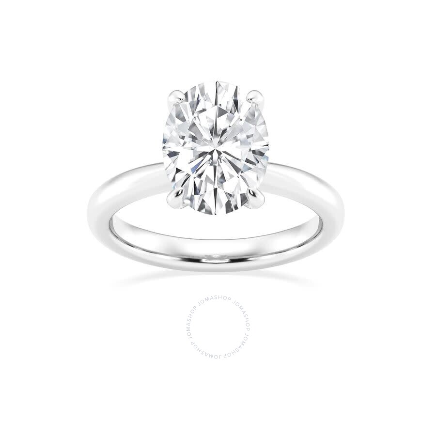 Brilliant Diamond Lab Grown 3 Carat Diamond Engagement Ring For Women  Prong Set Solitaire Oval Cut/