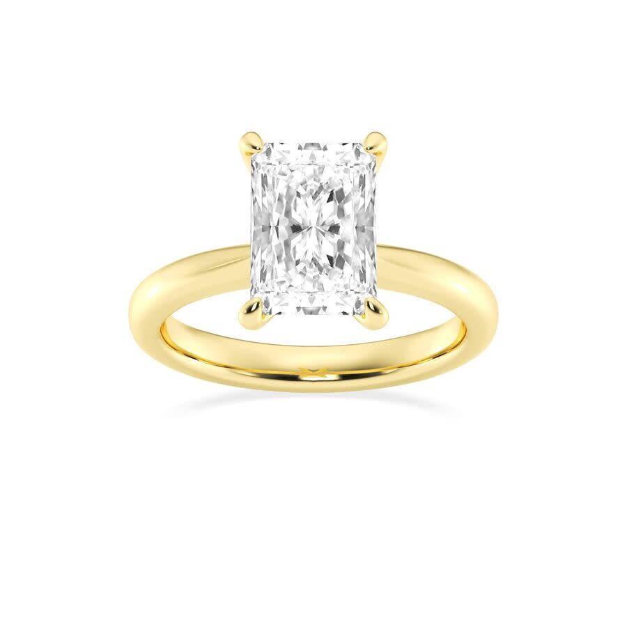 Brilliant Diamond Lab Grown 3 Carat Diamond Engagement Ring For Women Prong Set Solitaire Radiant C