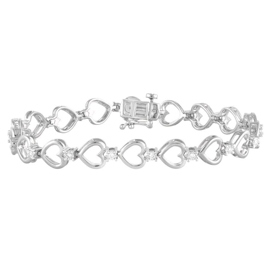 Brilliant Diamond Sterling Silver 0.25 Cttw Lab Grown Diamond Tennis Bracelet For Women In White