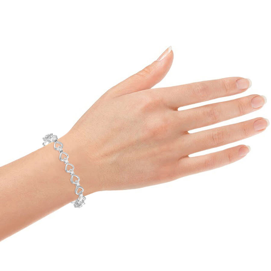 Brilliant Diamond Sterling Silver 0.25 Cttw Lab Grown Diamond Tennis Bracelet For Women In White