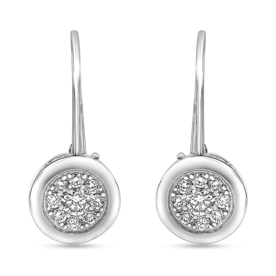 Brilliant Diamond Sterling Silver 0.50 Carat Lab Grown Diamond Dangle Earrings For Women In White