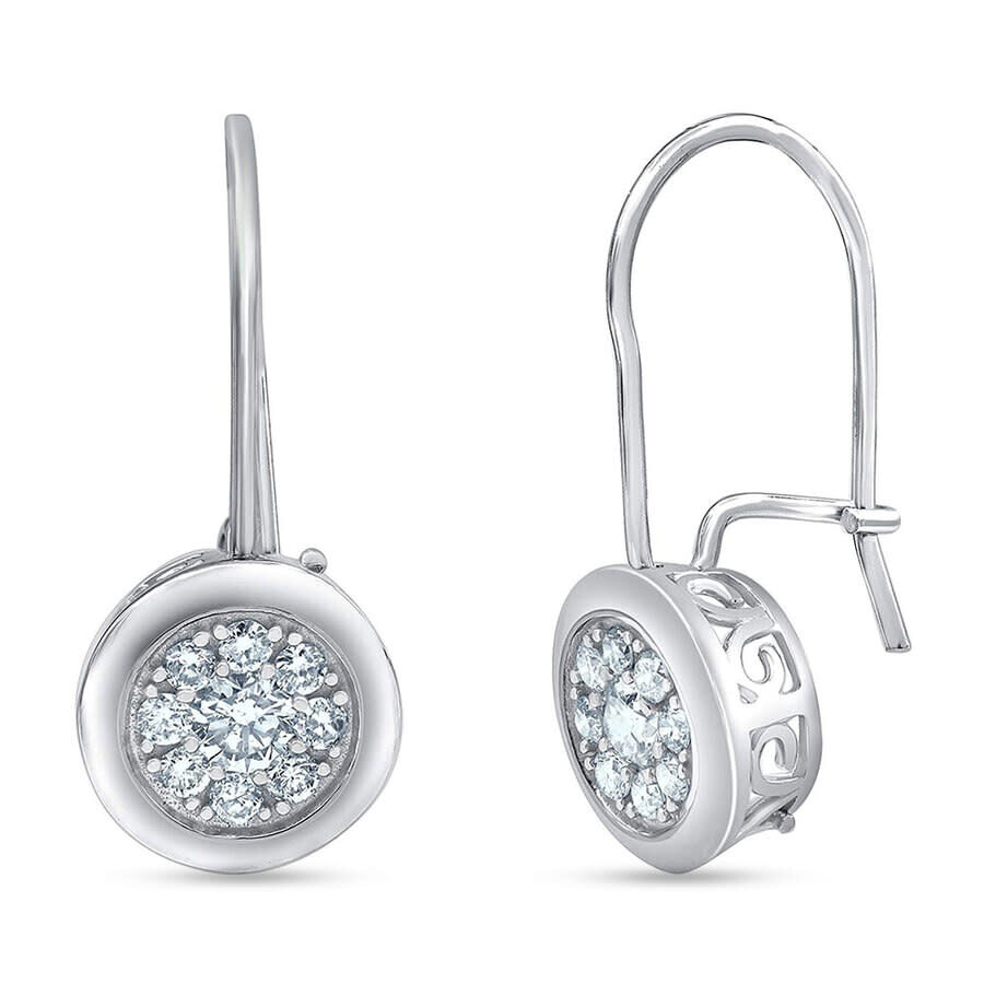 Brilliant Diamond Sterling Silver 0.50 Carat Lab Grown Diamond Dangle Earrings For Women In White