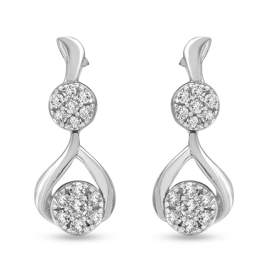 Brilliant Diamond Sterling Silver 0.50 Carat Lab Grown Diamond Drop Earrings For Women In White