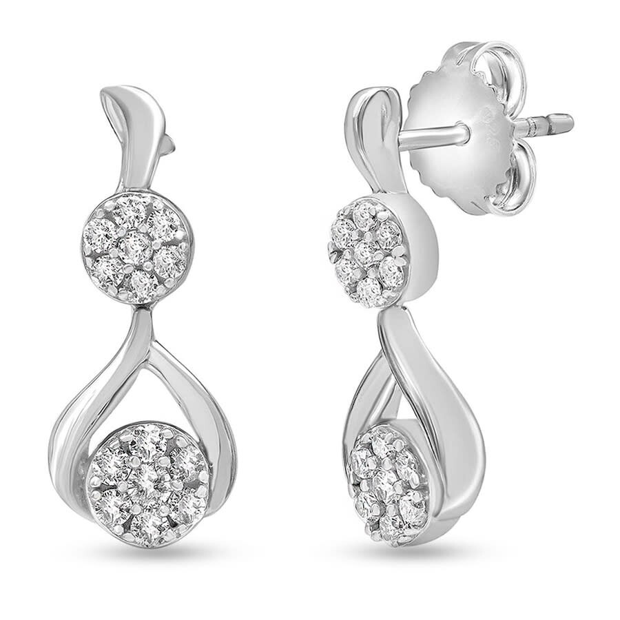 Brilliant Diamond Sterling Silver 0.50 Carat Lab Grown Diamond Drop Earrings For Women In White