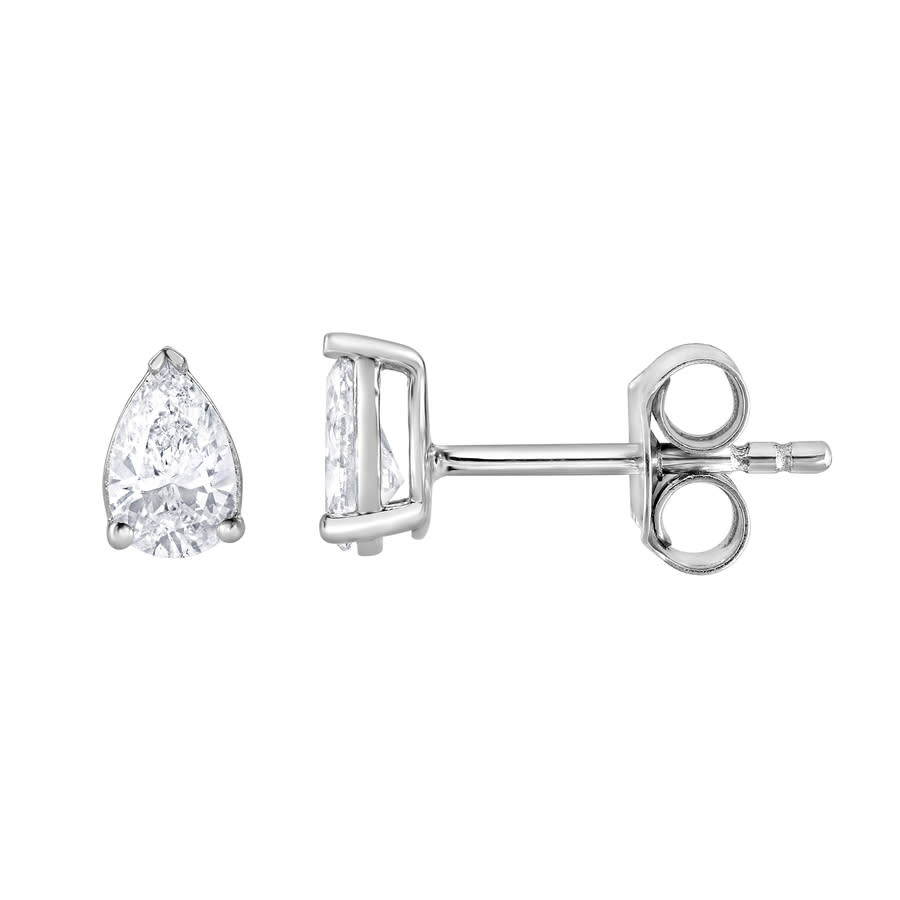 Brilliant Diamond Sterling Silver 0.50 Carat Lab Grown Diamond Stud Earrings For Women In White