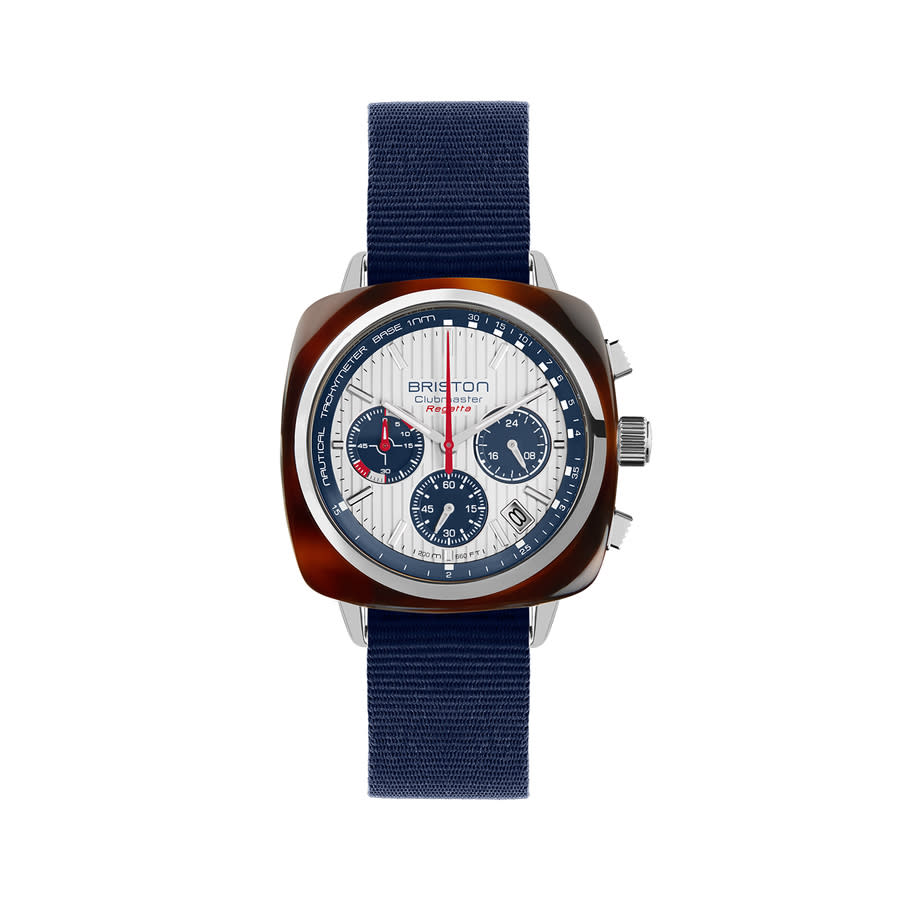 Briston Clubmaster Chronograph Quartz White Dial Unisex Watch 262142.SA.T.2.NNB