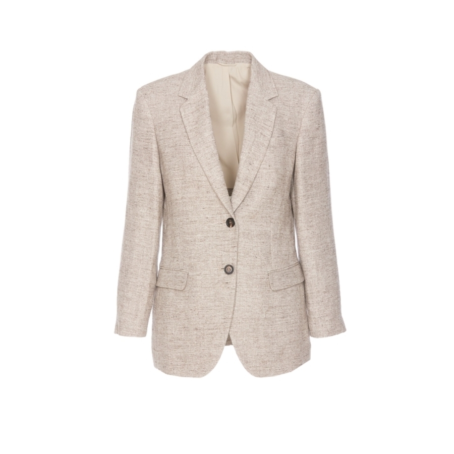 Brunello Cucinelli Beige Tailored Blazer With Buttons In Neutral