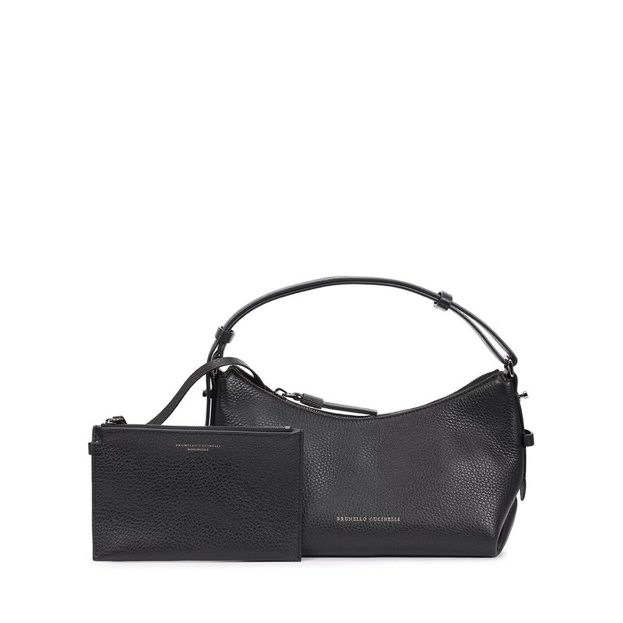 Brunello Cucinelli Black Leather Shoulder Bag MBVND2546_C101