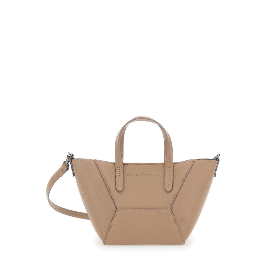 Brunello Cucinelli Duo Beige Mini Bag With Adjustable Shoulder Bag In Sand
