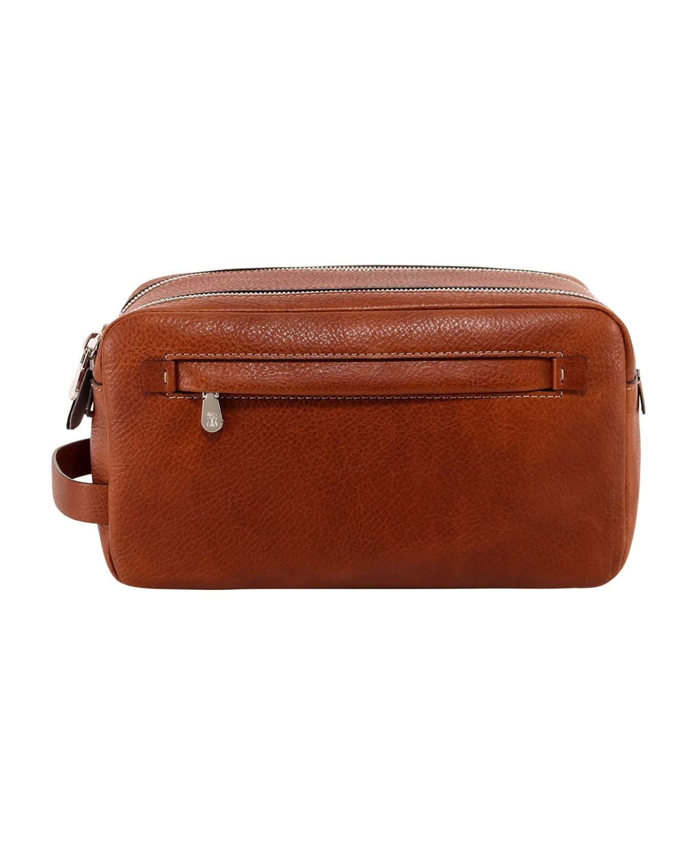 Brunello Cucinelli Grained Calfskin Beauty Case With Double Zipper
