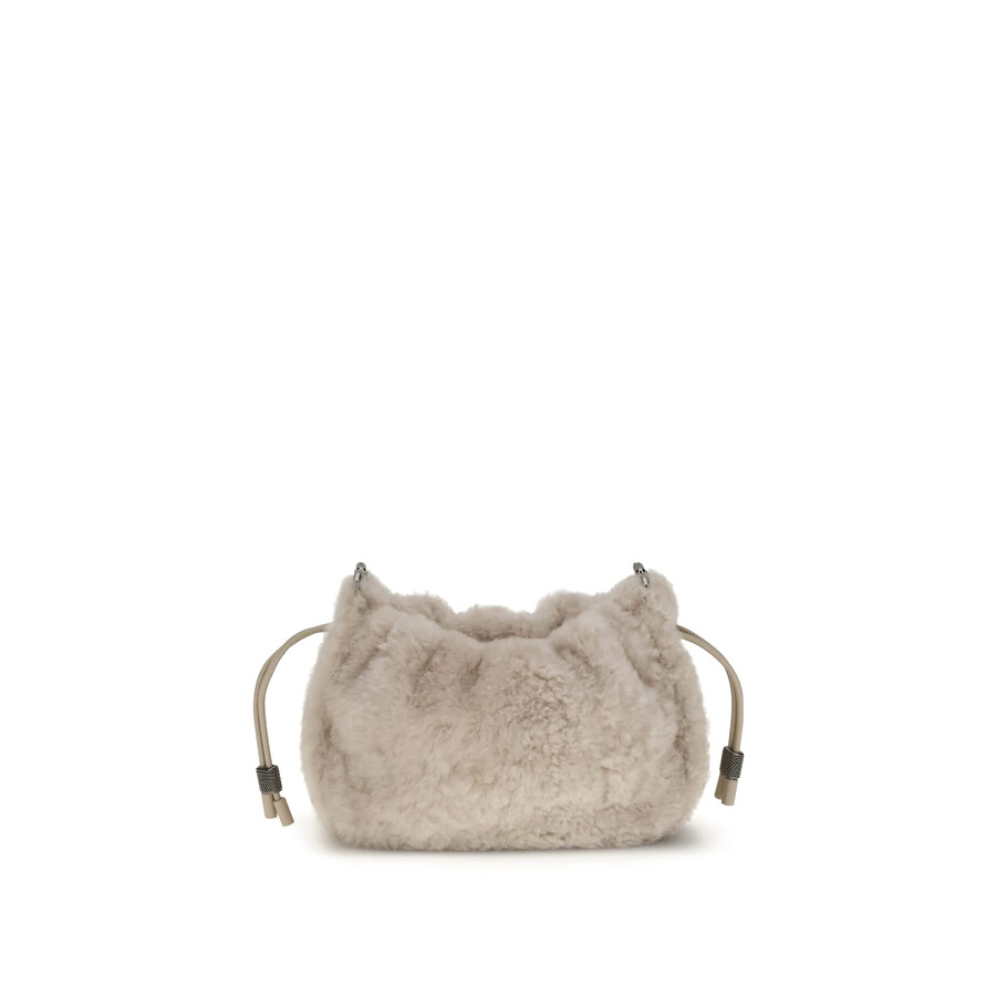 Brunello Cucinelli Women Mellow Mini Shearling Shoulder Bag