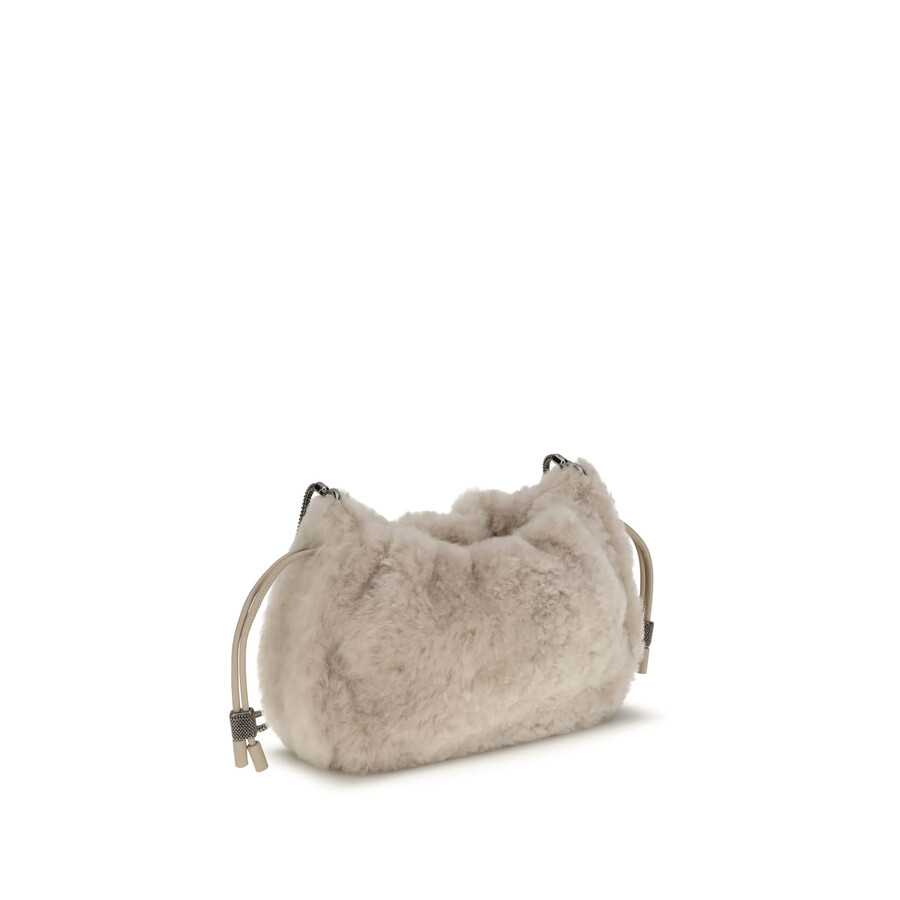 Brunello Cucinelli Women Mellow Mini Shearling Shoulder Bag