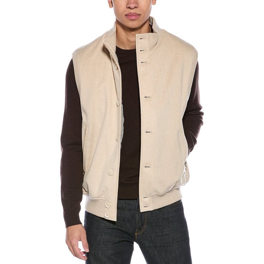 Brunello Cucinelli Men's Almond Button Front Jacket, Size 52