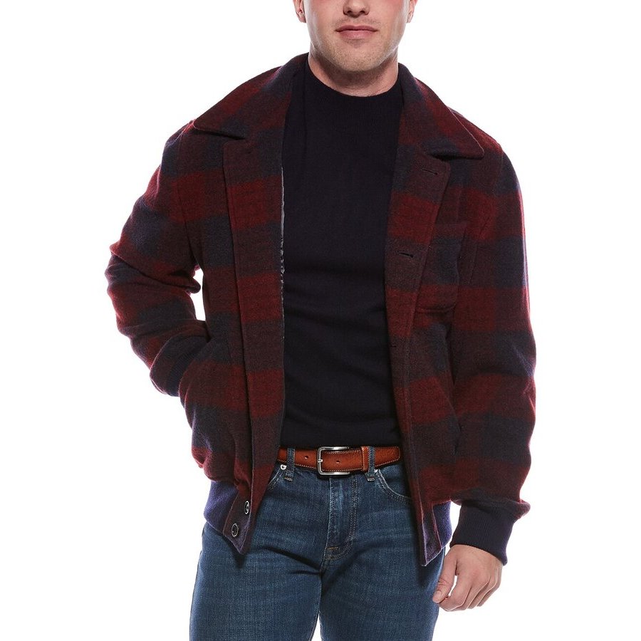 Brunello Cucinelli Men's Bordeaux Blue Wool Jacket, Size 50