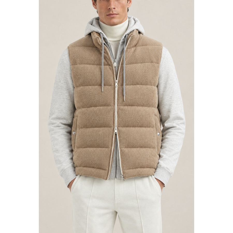 BRUNELLO CUCINELLI 남성 브라운 울 패딩 자켓