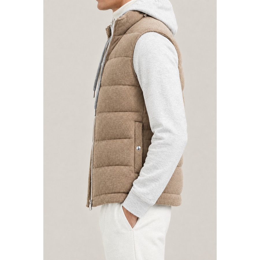 BRUNELLO CUCINELLI 남성 브라운 울 패딩 자켓