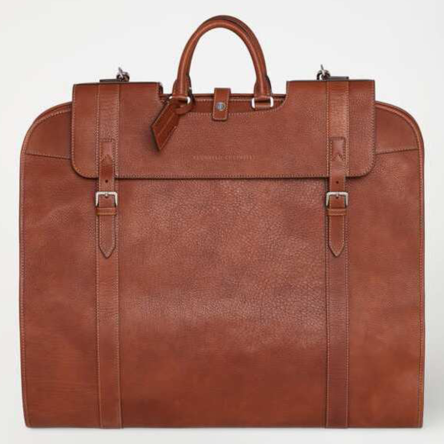 Brunello Cucinelli Men's Copper Leather Briefcase Bag