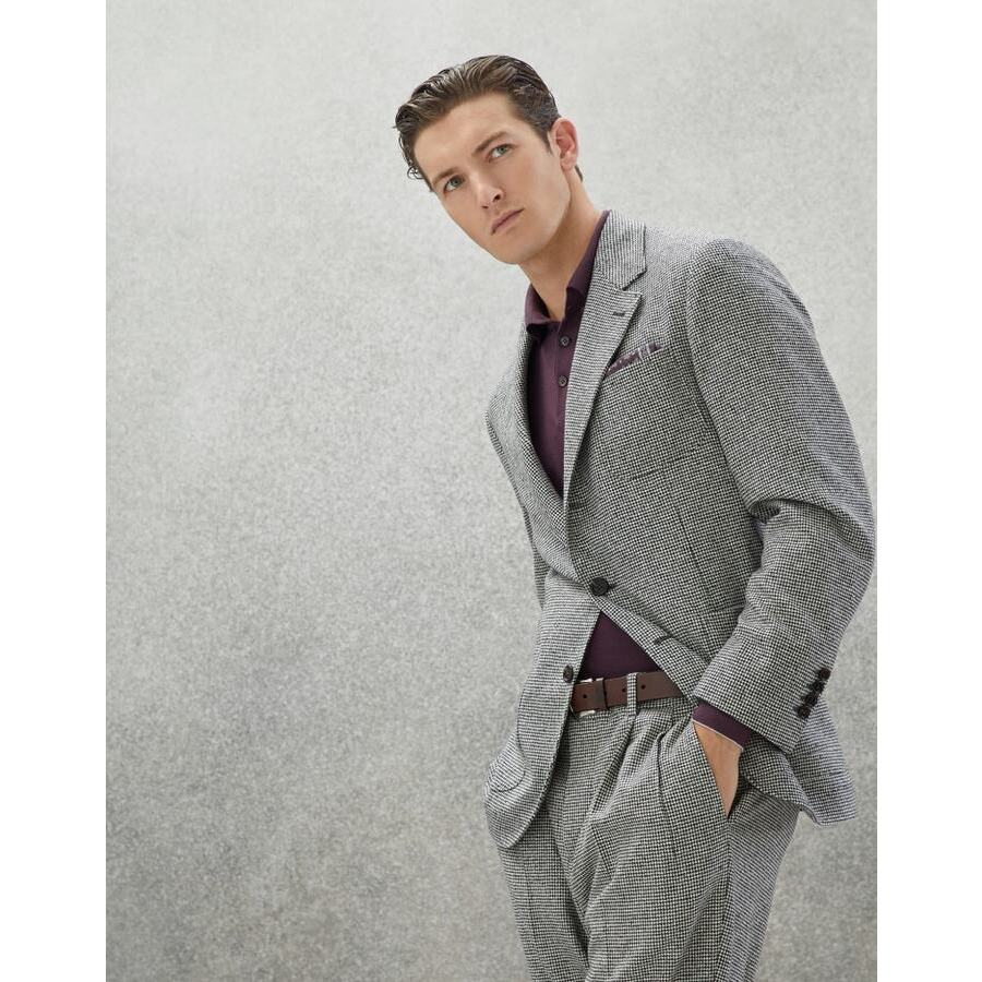 Brunello Cucinelli Men's Light Grey Wool Jacket, Size 50