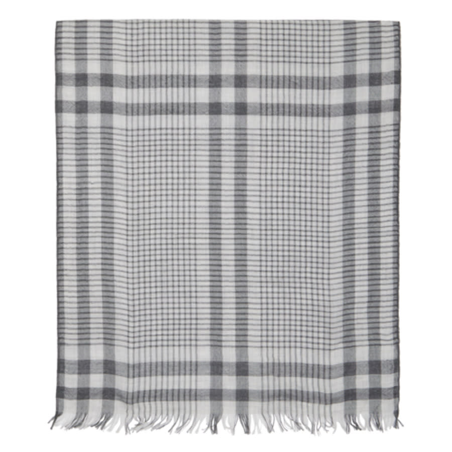 BRUNELLO CUCINELLI チェック柄マフラー Brunello Cucinelli Men's Pebble Wool Silk Checked Scarf