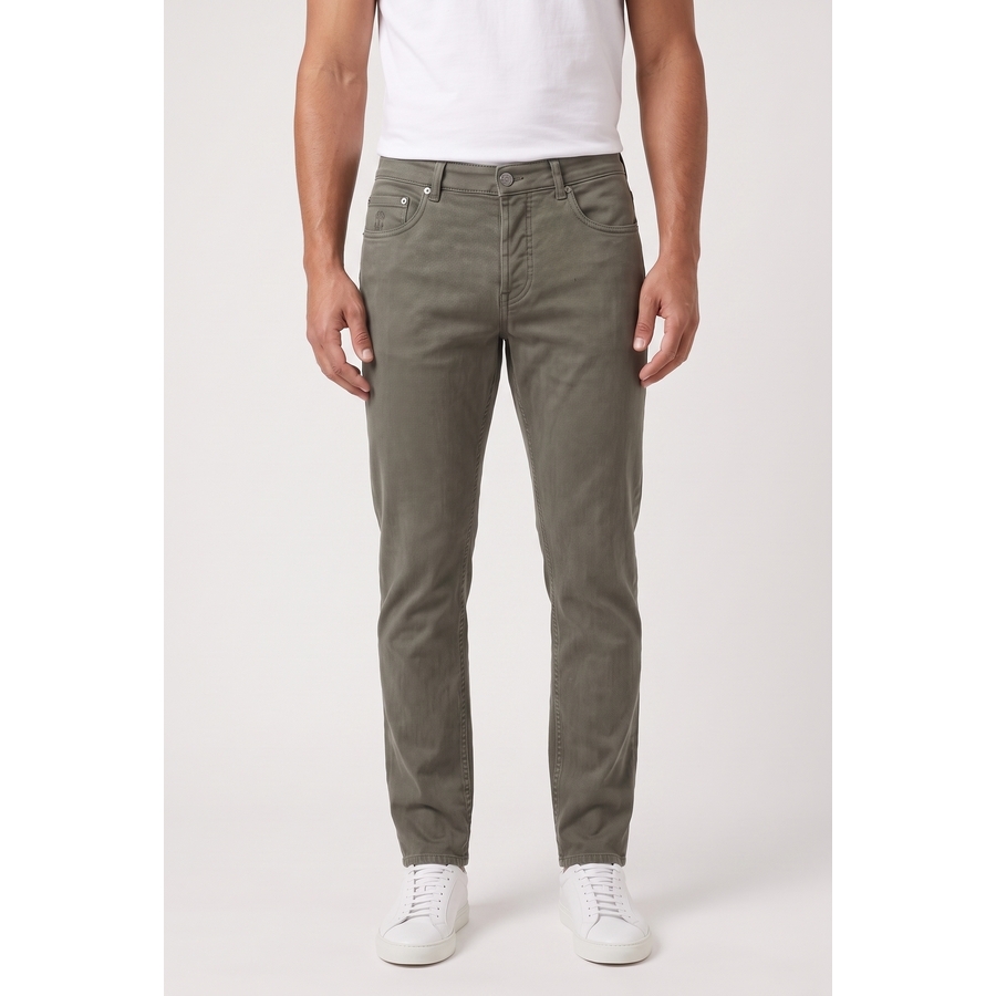 Brunello Cucinelli Men'S Sage Cotton Traditional Trousers, Size 50