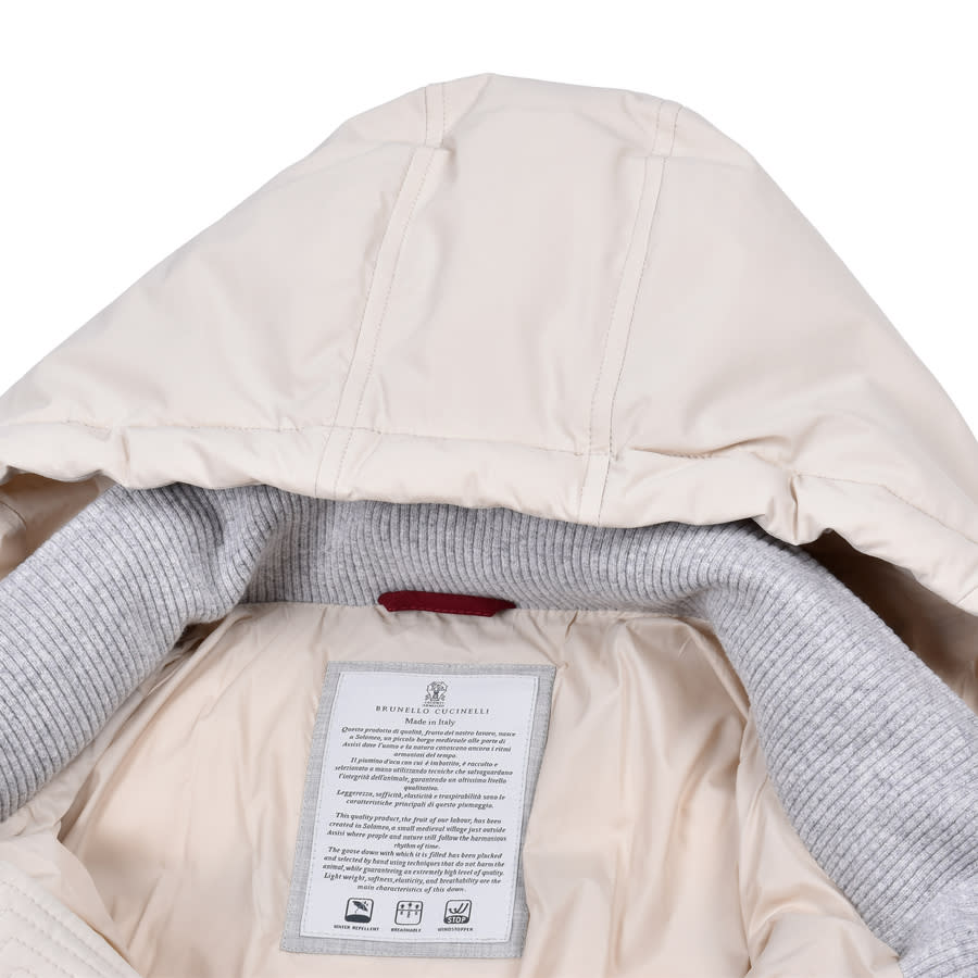 BRUNELLO CUCINELLI 오프 화이트 퀼팅 다운 파카 자켓