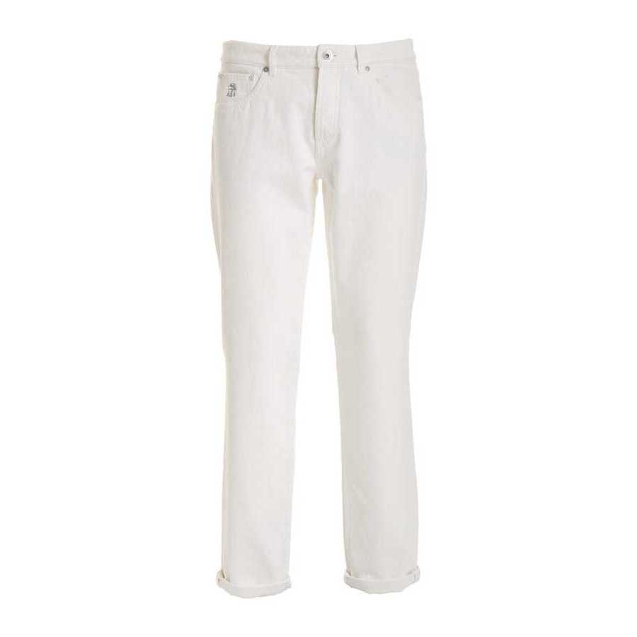 Brunello Cucinelli Snow White Tailored Trousers, Brand Size 52 (US