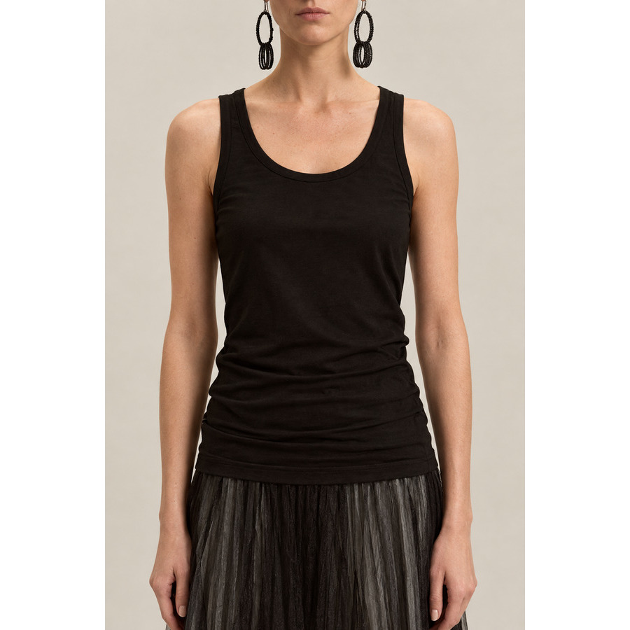 Brunello Cucinelli Women'S Black Cotton Stretch Tank Top, Size XS