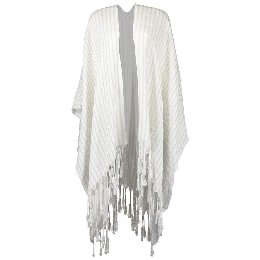 Brunello Cucinelli Womens Off White Wool Linen Scarf