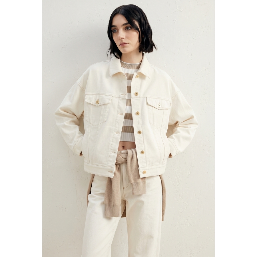 Brunello Cucinelli Off White Cotton Jacket