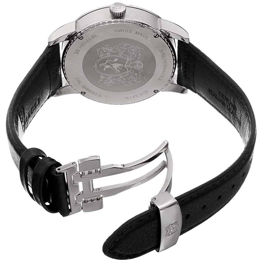 Bruno Magli Dante Swiss Made Grande Date Italian Leather Men's Watch