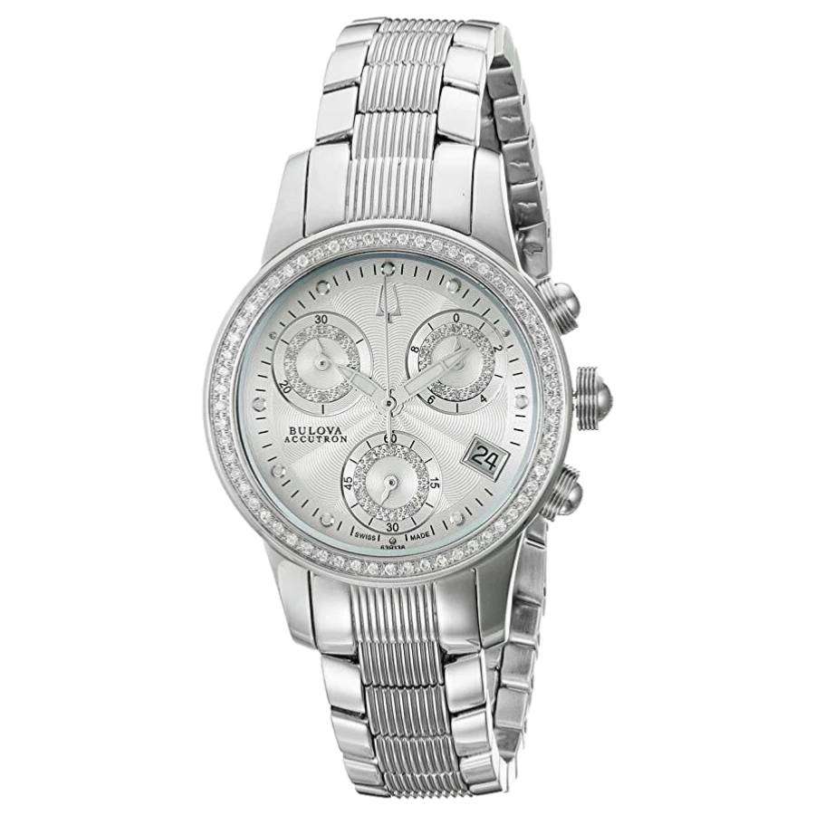 Bulova Accutron Masella Chronograph Silver Dial Ladies Watch 63R136