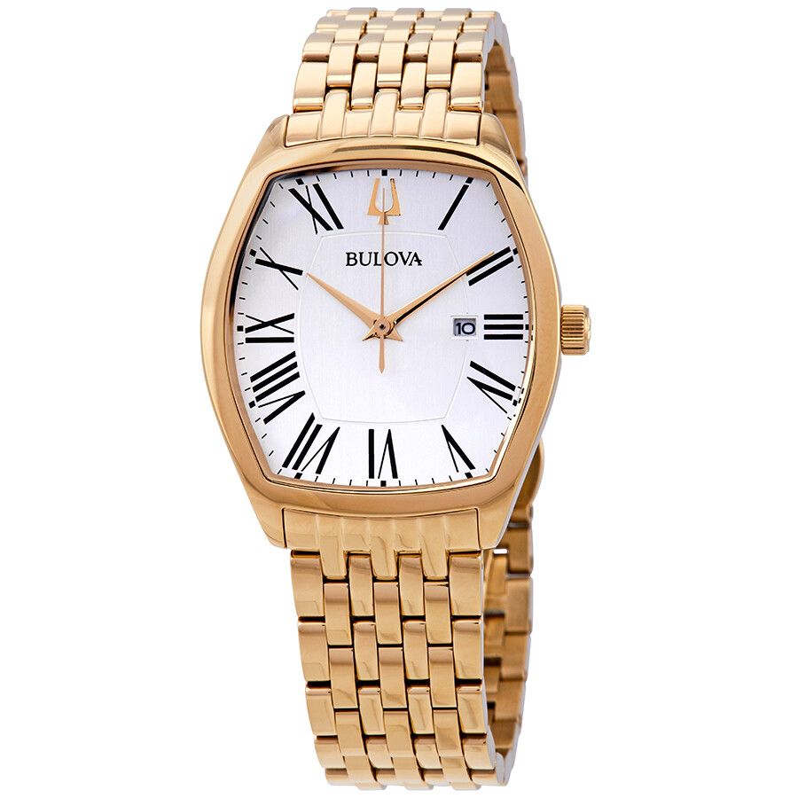 Bulova Ambassador White Dial Yellow Goldtone Ladies Watch 97M116 042429557093 Watches