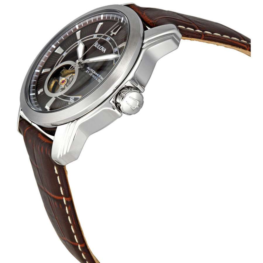 Bulova BVA Men's Automatic Mechanical Strap Brown Dial Watch 96A108 BVA Bulova Watches