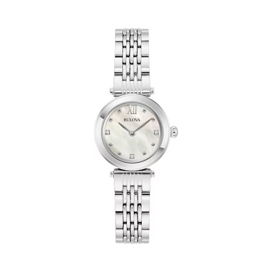 Bulova Classic Quartz Crystal Mother of Pearl Dial Ladies Watch 96P260 ...