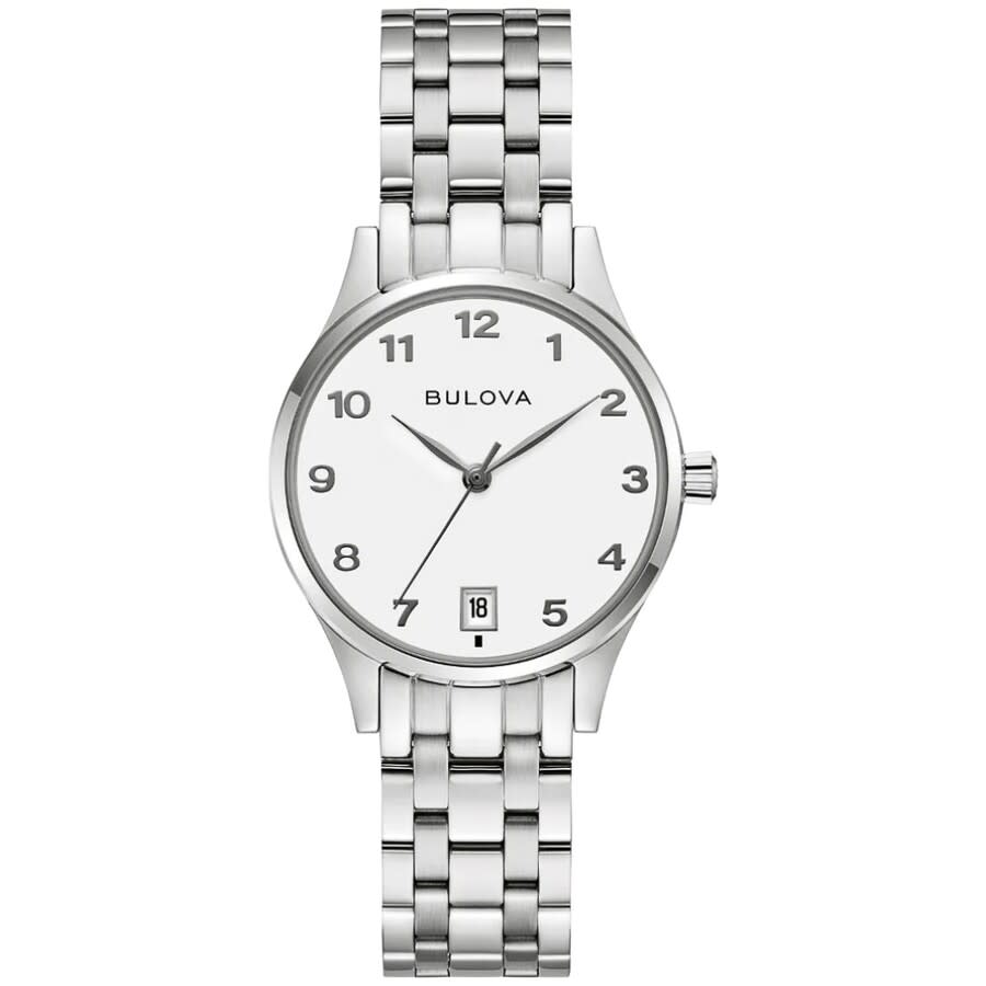 Bulova Classic Quartz White Dial Ladies Watch 96M175