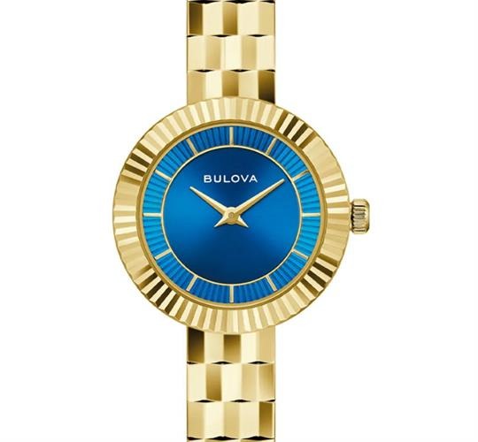Bulova Disco Quartz Blue Dial Ladies Watch 97L205