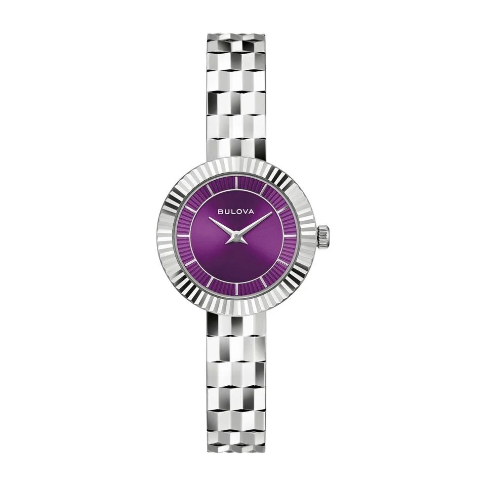 Bulova Disco Quartz Purple Dial Ladies Watch 96L363