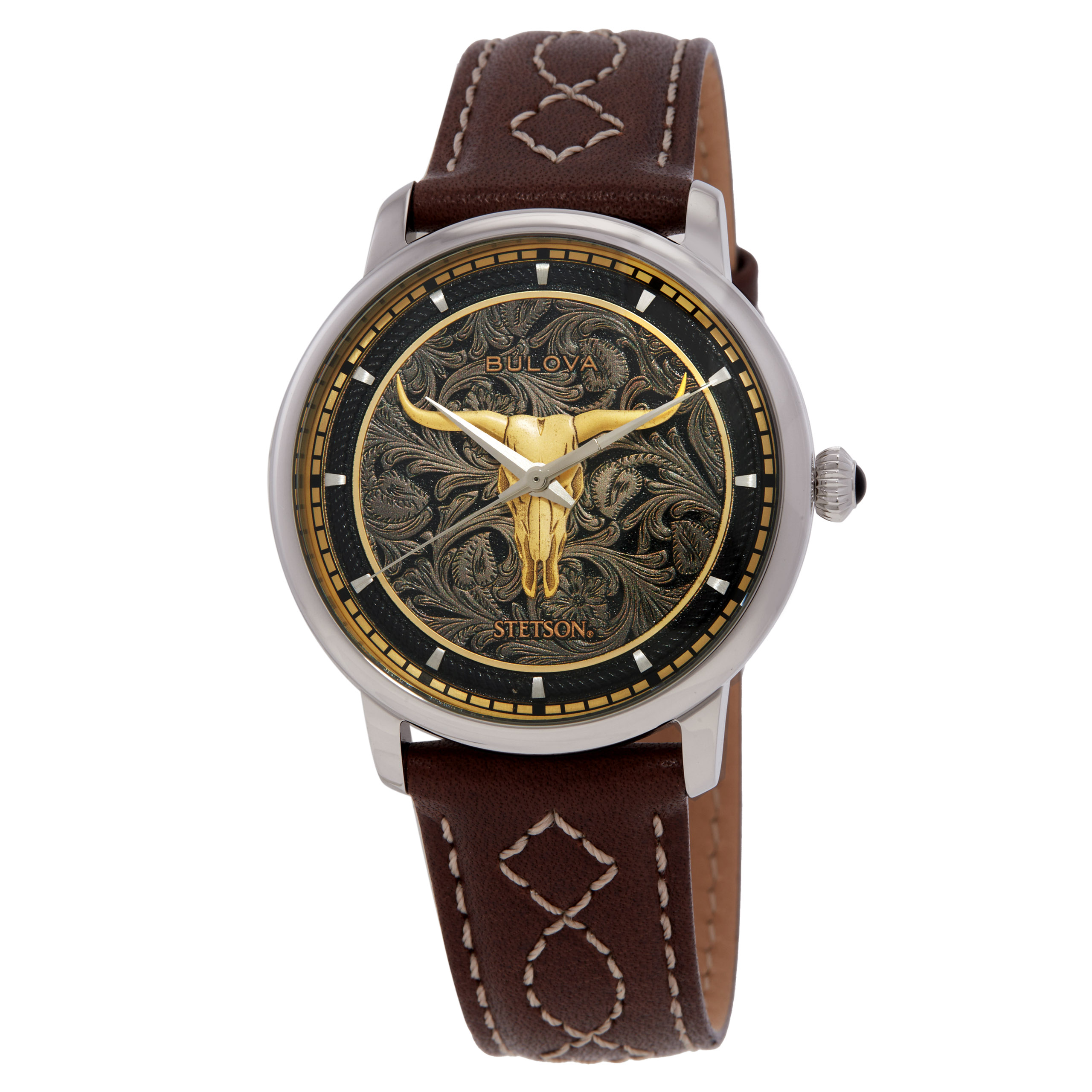 Bulova Longhorn Automatic Black Dial Men's Watch 96A334