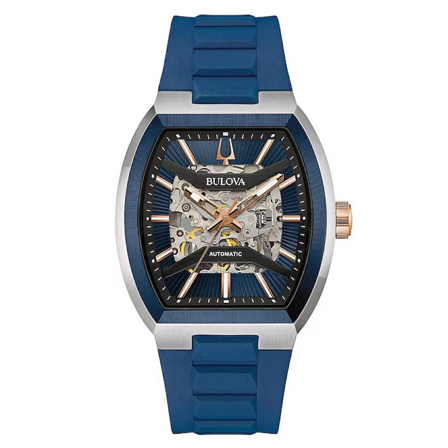 Bulova Maquina Automatic Blue Dial Men's Watch 98A318