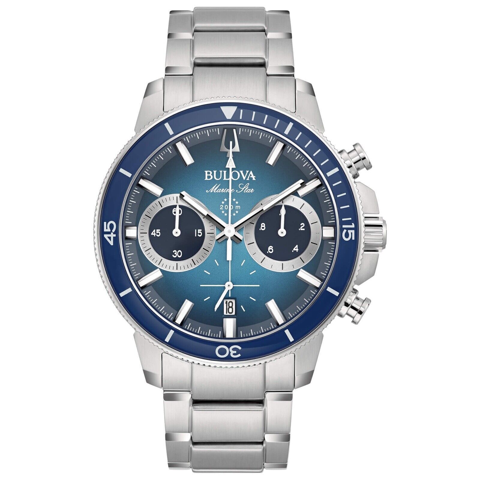 Bulova Marine Star Chronograph Quartz Blue Dial Men's Watch 96B380